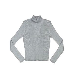 Rib Turtle Neck, Size Small, Light Heather Grey, Brand-Hooked Up(From Macys)